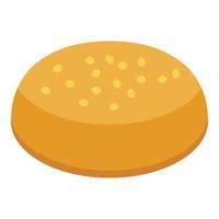 ícone de pão de hambúrguer americano, estilo isométrico vetor