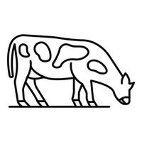 vaca come ícone de grama, estilo de estrutura de tópicos vetor