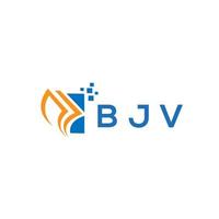 bjv design de logotipo de contabilidade de reparo de crédito em fundo branco. conceito de logotipo de carta de gráfico de crescimento de iniciais criativas bjv. design de logotipo de finanças de negócios bjv. vetor