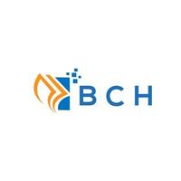 bch design de logotipo de contabilidade de reparo de crédito em fundo branco. conceito de logotipo de carta de gráfico de crescimento de iniciais criativas bch. design de logotipo de finanças de negócios bch. vetor