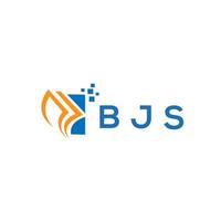 bjs design de logotipo de contabilidade de reparo de crédito em fundo branco. conceito de logotipo de carta de gráfico de crescimento de iniciais criativas bjs. design de logotipo de finanças de negócios bjs. vetor