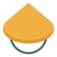 ícone de chapéu cônico asiático, estilo isométrico vetor