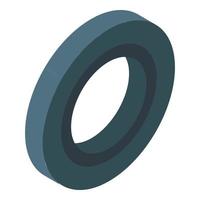 ícone de anel de piercing preto, estilo isométrico vetor