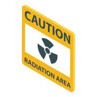 ícone da área de radiação, estilo isométrico vetor