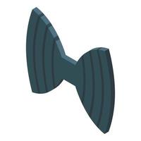 ícone de gravata borboleta listrada preta, estilo isométrico vetor