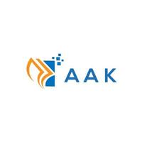 design de logotipo de contabilidade de reparação de crédito aak em fundo branco. conceito de logotipo de carta de gráfico de crescimento de iniciais criativas aak. design de logotipo de finanças de negócios aak. vetor