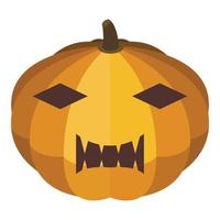 ícone de abóbora de halloween de frutas, estilo isométrico vetor