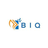 design de logotipo de contabilidade de reparo de crédito biq em fundo branco. conceito de logotipo de carta de gráfico de crescimento de iniciais criativas biq. design de logotipo de finanças de negócios biq. vetor