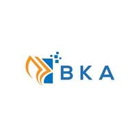 bka design de logotipo de contabilidade de reparo de crédito em fundo branco. conceito de logotipo de carta de gráfico de crescimento de iniciais criativas bka. design de logotipo de finanças de negócios bka. vetor
