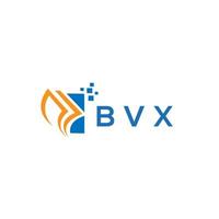 design de logotipo de contabilidade de reparo de crédito bvx em fundo branco. conceito de logotipo de carta de gráfico de crescimento de iniciais criativas bvx. design de logotipo de finanças de negócios bvx. vetor