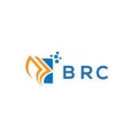 brc design de logotipo de contabilidade de reparo de crédito em fundo branco. brc conceito de logotipo de carta de gráfico de crescimento de iniciais criativas. design de logotipo de finanças de negócios brc. vetor