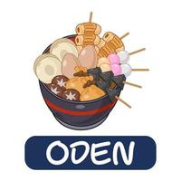 oden dos desenhos animados, vetor de comida japonesa isolado no fundo branco