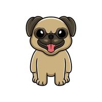 desenho de cachorro pug bonitinho vetor