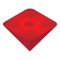 ícone de rubi vermelho de luxo, estilo isométrico vetor
