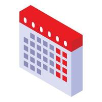 ícone de calendário, estilo isométrico vetor