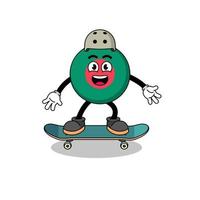 mascote da bandeira de bangladesh jogando skate vetor