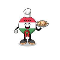 ilustração da bandeira da Hungria como chef italiano vetor