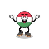 desenho de bandeira da Hungria procurando com gesto feliz vetor