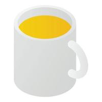 ícone da caneca de chá, estilo isométrico vetor