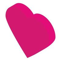 ícone de coração rosa, estilo isométrico vetor