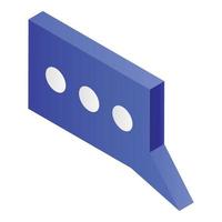 ícone de bate-papo de bolha azul, estilo isométrico vetor