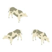 ícone de vacas de leite de fazenda, estilo isométrico vetor