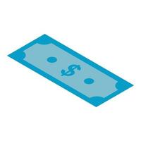 ícone de dólar azul, estilo isométrico vetor