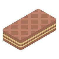 ícone de waffles de chocolate, estilo isométrico vetor