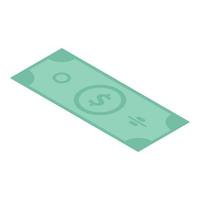 ícone de nota de dólar, estilo isométrico vetor