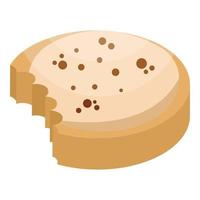 ícone de biscoito caseiro, estilo isométrico