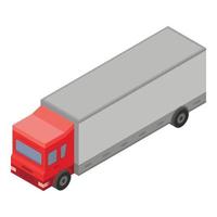 ícone de caminhão europeu, estilo isométrico vetor