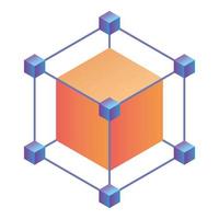 ícone futurista do cubo, estilo isométrico vetor