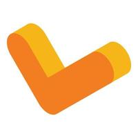 ícone de marca laranja sim, estilo isométrico