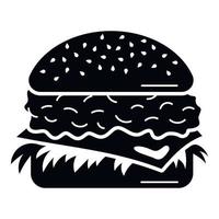 ícone de hambúrguer saboroso, estilo simples vetor