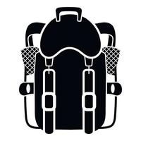 ícone de mochila turística, estilo simples vetor