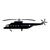 ícone do helicóptero do exército, estilo simples vetor