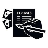 ícone de relatório de assinatura de despesas, estilo simples vetor