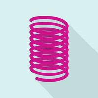 ícone de bobina rosa, estilo simples vetor