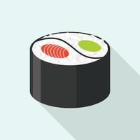 ícone de sushi yin yang, estilo simples vetor