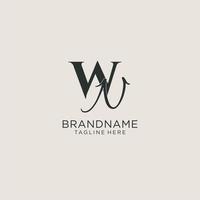 monograma de letra wn iniciais com estilo elegante de luxo. identidade corporativa e logotipo pessoal vetor