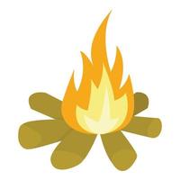 ícone de fogueira de acampamento, estilo simples vetor