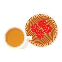 ícone de sobremesa de morango, estilo isométrico vetor