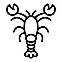 ícone de lagostim, estilo de estrutura de tópicos vetor