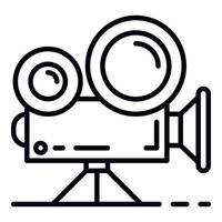 ícone de câmera de cinema de vídeo, estilo de estrutura de tópicos vetor