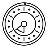 ícone de relógio de ponto, estilo de estrutura de tópicos vetor