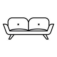 ícone do sofá divã, estilo de estrutura de tópicos vetor