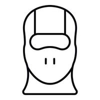ícone de balaclava de rosto, estilo de contorno vetor