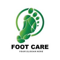 design de logotipo de cuidados com os pés ilustração de saúde vetor de salão de pedicure de mulher