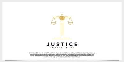 design de logotipo da lei da justiça com conceito criativo vetor