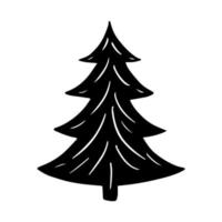 árvore de natal em estilo doodle. esboço desenhado à mão de uma árvore de natal. ilustração vetorial. Isolado em um fundo branco. ilustração para gráficos, site, logotipo, ícones, cartões postais vetor